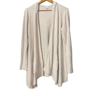 Barefoot dreams cozychic ultra lite knit hooded cardigan cream medium